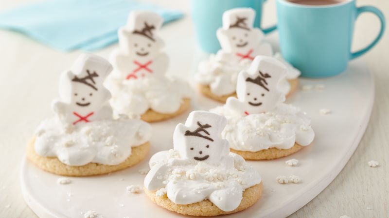 Melting PEEPS Snowmen Cookies