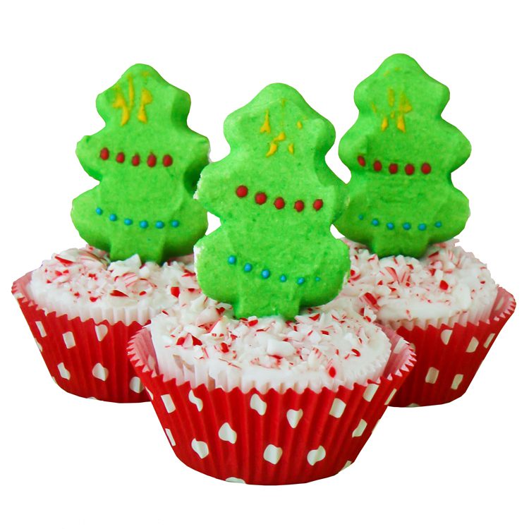 Peeps Holiday Cupcakes With Candy Cane Frosting