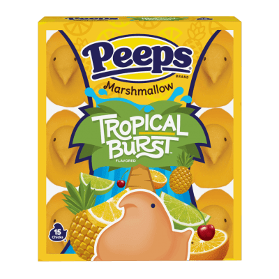 Peeps marshmallow tropical burst flavored 15 count package