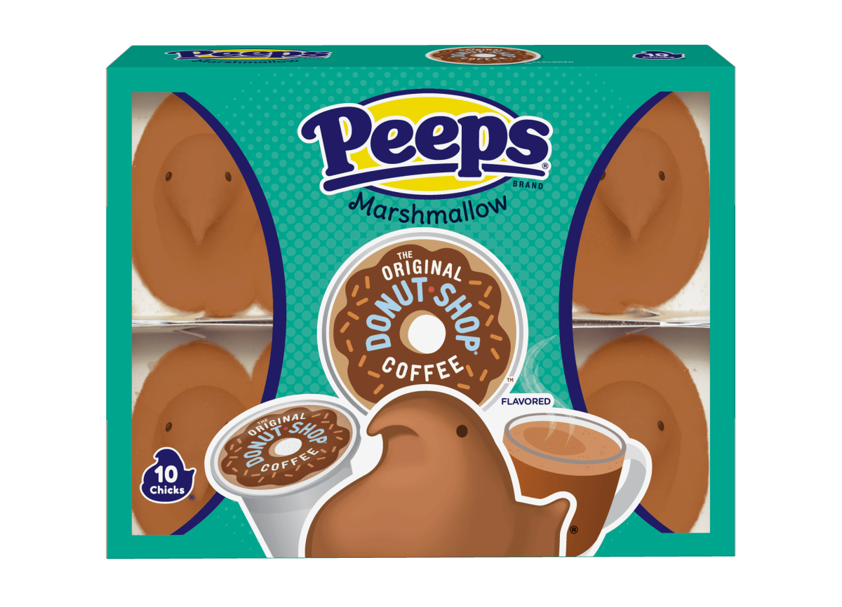 Peeps marshmallow donut shop coffee flavored 10 count package