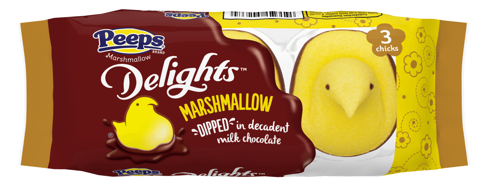 Peeps yellow marshmallow chicks delights 3 count package